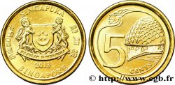 SINGAPUR 5 Cents armes de Singapour / esplanade des théâtres 2013
