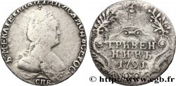 RUSSIE 10 Kopecks (1 Grivennik) Catherine II 1791 Saint-Petersbourg