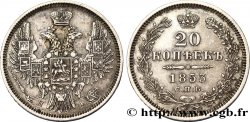 RUSSIE 20 Kopecks aigle bicéphale 1853 Saint-Petersbourg