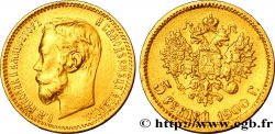 RUSSIE 5 Roubles Tsar Nicolas II / aigle impérial 1900 Saint-Petersbourg