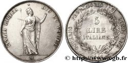 ITALIE - LOMBARDIE 5 Lire Gouvernement provisoire de Lombardie 1848 Milan