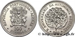 AÇORES 100 Escudos 10e anniversaire de l’autonomie régionale : emblème / fleurs 1986 Lisbonne SUP