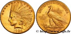 ÉTATS-UNIS D AMÉRIQUE 10 Dollars or  Indian Head , 2e type 1926 Philadelphie