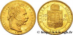 HUNGARY 20 Francs or ou 8 Forint François-Joseph Ier 1880 Kremnitz