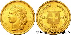 SWITZERLAND 20 Francs or buste diadémé d Helvetia 1886 Berne - B