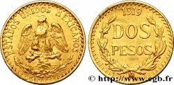 MEXIQUE 2 Pesos or Aigle du Mexique 1919 Mexico