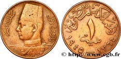 ÄGYPTEN 1 Millième Roi Farouk de profil AH1366 1947 