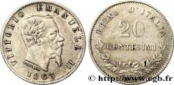 ITALIA 20 Centesimi Victor Emmanuel II 1863 Milan - M