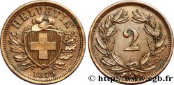 SCHWEIZ 2 Centimes (Rappen) croix suisse 1875 Berne - B