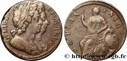 UNITED KINGDOM 1/2 Penny Guillaume tête laurée et Marie 1694