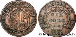 SWITZERLAND - REPUBLIC OF GENEVA 6 Sols - PB 1791 Genève