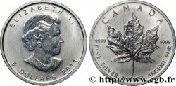 CANADA 5 Dollars (1 once) Proof feuille d’érable / Elisabeth II 2011 