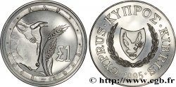 CYPRUS 1 Pound 50e anniversaire de la FAO : emblème / bovin et épis 1995 