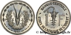 WEST AFRICAN STATES (BCEAO) Essai de 1 Franc masque / antilope 1961 Paris