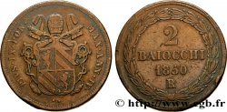 VATICAN AND PAPAL STATES 2 Baiocchi frappe au nom de Pie IX an IV 1850 Rome