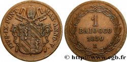 VATICANO Y ESTADOS PONTIFICIOS 1 Baiocco armes du vatican frappé au nom de Pie IX an V 1850 Rome