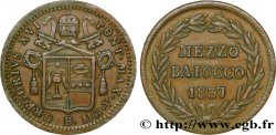 VATICAN AND PAPAL STATES 1/2 Baiocco au nom de Grégoire XVI an VII 1837 Bologne