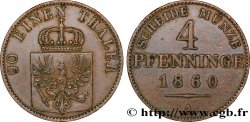 GERMANY - PRUSSIA 4 Pfenninge Royaume de Prusse écu à l’aigle 1860 Berlin