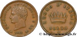 ITALY - KINGDOM OF ITALY - NAPOLEON I 1 Soldo Napoléon Empereur et Roi d’Italie 1813 Milan - M