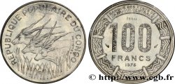 REPUBBLICA DEL CONGO Essai de 100 Francs type “BCEAC”, antilopes 1975 Paris