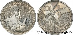 ESTADOS DE ÁFRICA CENTRAL
 Essai de 500 Francs femme / antilope lettre ‘C’ Congo 1976 Paris