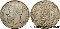 BELGIUM 5 Francs Léopold II 1871 