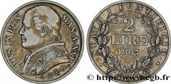 VATICAN AND PAPAL STATES 2 Lire Pie IX 1867 Rome