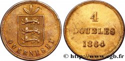 GUERNESEY 4 Doubles armes du baillage de Guernesey 1864