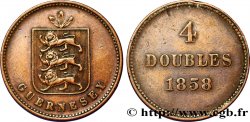GUERNESEY 4 Doubles armes du baillage de Guernesey 1858