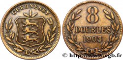GUERNESEY 8 Doubles armes du baillage de Guernesey 1903 Heaton