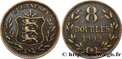 GUERNESEY 8 Doubles armes du baillage de Guernesey 1902 Heaton