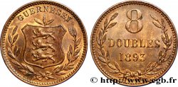 GUERNESEY 8 Doubles armes du baillage de Guernesey 1893 Heaton