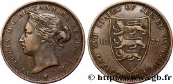 JERSEY 1/12 Shilling Reine Victoria / armes du Baillage de Jersey 1877 Heaton
