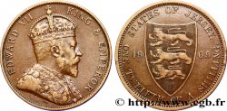 JERSEY 1/12 Shilling Edouard VII / armes du Baillage de Jersey 1909