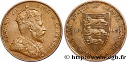 JERSEY 1/12 Shilling Edouard VII / armes du Baillage de Jersey 1909