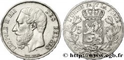 BELGIQUE 5 Francs Léopold II  1868 