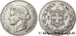 SUISSE 5 Francs Helvetia buste 1890 Berne