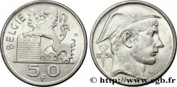 BELGIQUE 50 Francs lion posé sur les tables de la loi / Mercure légende flamande 1954 