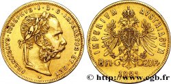 ÖSTERREICH 8 Florins ou 20 Francs or François-Joseph Ier 1881 Vienne