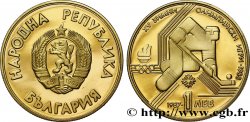 BULGARIEN 1 Lev Jeux Olympiques d’Hiver 1988 : emblème / joueur de hockey 1987 Sofia