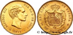 ESPAGNE 25 Pesetas Alphonse XII 1877 Madrid
