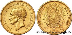 ALLEMAGNE - SAXE 20 Mark Royaume de Saxe : Jean, roi de Saxe / aigle impérial 1873 Dresde - E