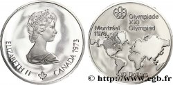 CANADá
 10 Dollars Proof JO Montréal 1976 carte du Monde / Elisabeth II 1973 