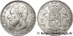 BELGIQUE 5 Francs Léopold II  1868 