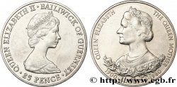 GUERNSEY 25 Pence Elisabeth II / 80e anniversaire de la Reine--Mère 1980 