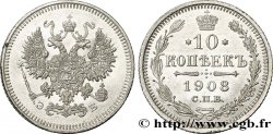 RUSSIE 10 Kopecks aigle bicéphale 1908 Saint-Petersbourg