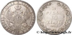 POLOGNE 1 1/2 Roubles Aigle bicéphale 1836 Varsovie