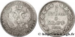 POLAND 3/4 Roubles - 5 Zlotych 1840 Varsovie