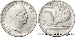 ITALIE 50 Centesimi Victor Emmanuel III an XIV / aigle sur faisceau 1936 Rome - R