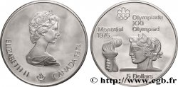 CANADá
 5 Dollars Proof JO Montréal 1976 torche olympique / Elisabeth II 1974 